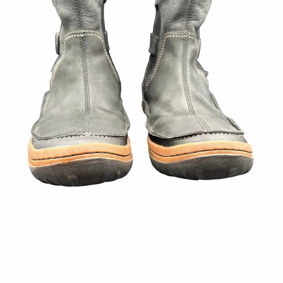 Merrell Decora Chant Leather Winter Boots Black 9.5 Waterproof Fur Trim - Picture 2 of 13